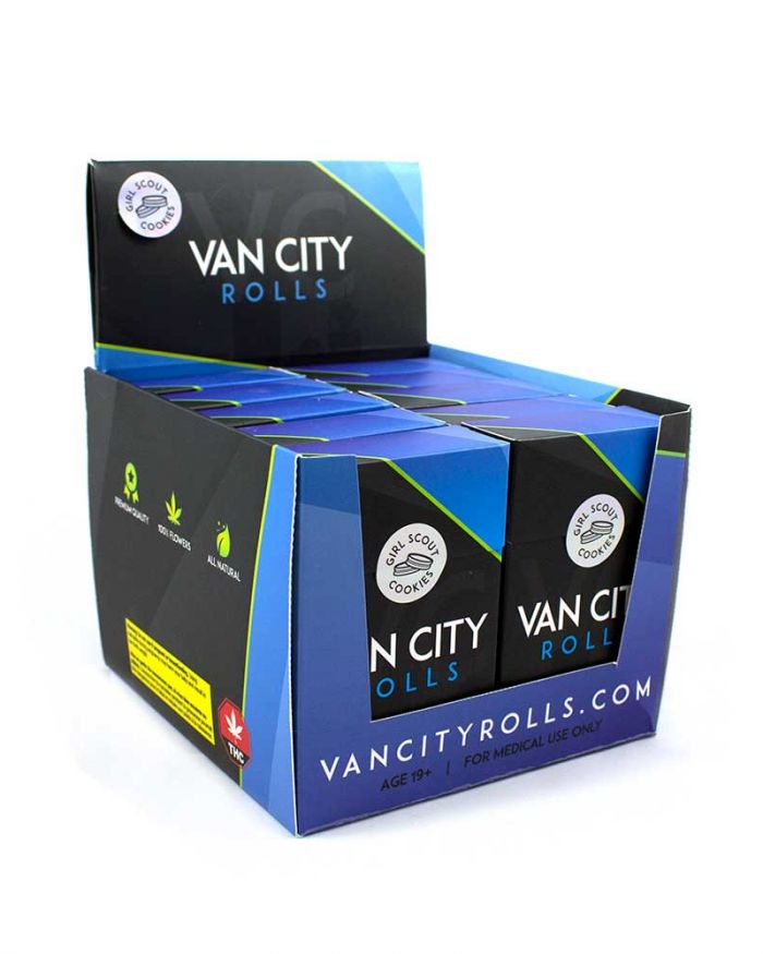 Wholesale Carton (Contains 10 packs) | Van City Rolls | Girl Scout Cookies | Indica Dominant Hybrid