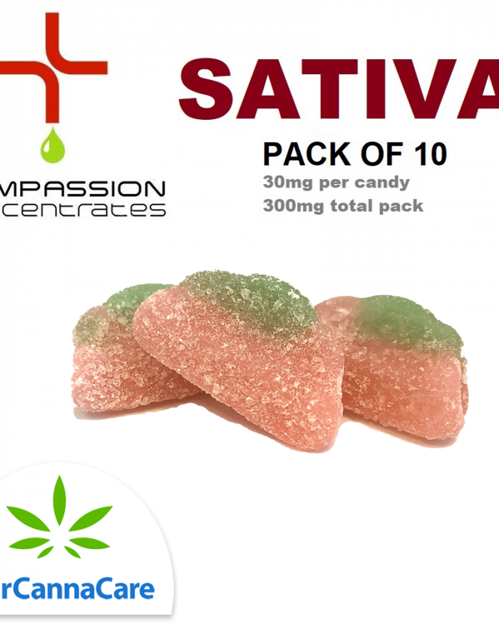 Buzzy Watermelons (Sativa) | Pack of 10 | 30mg each